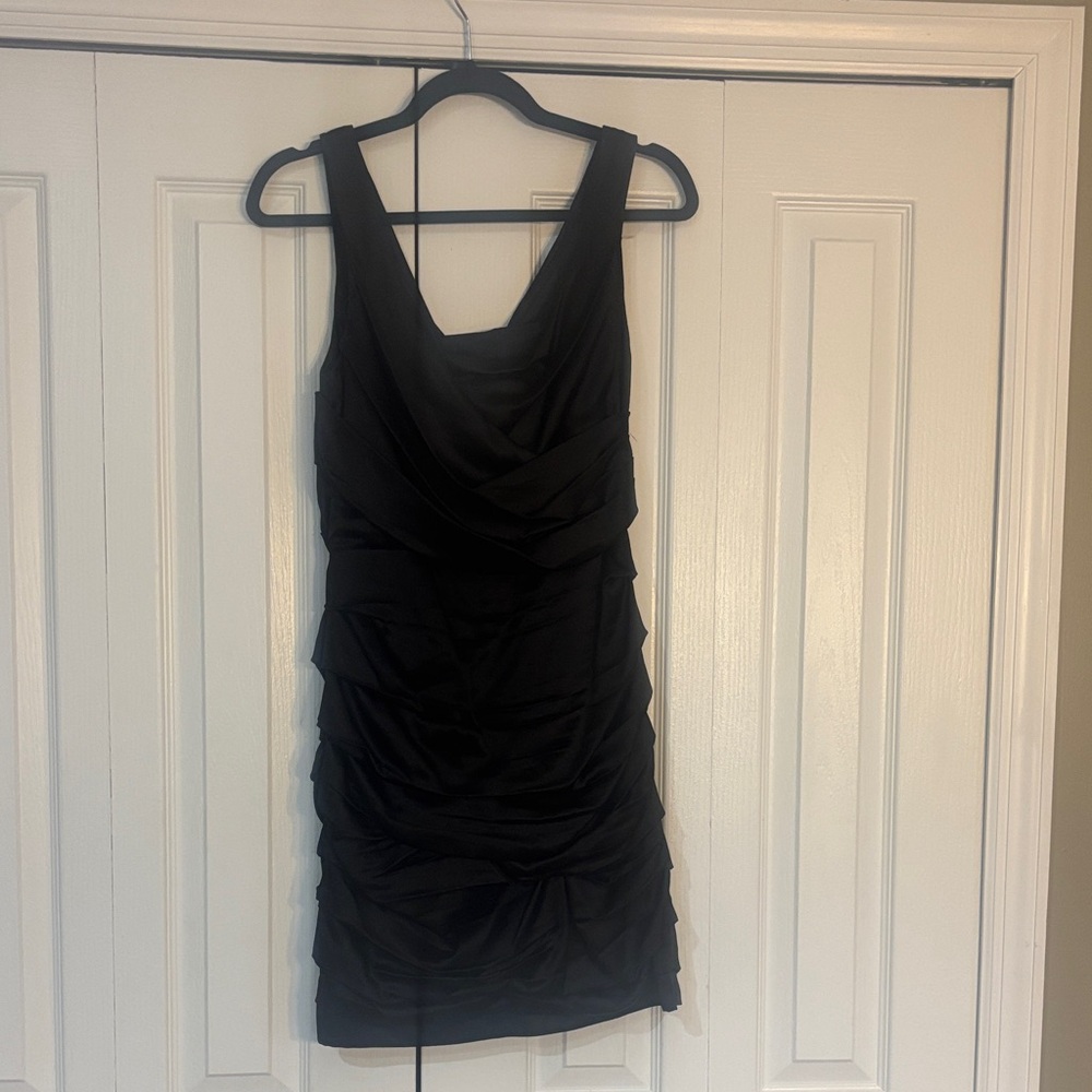 Express Black Ruched Mini Dress